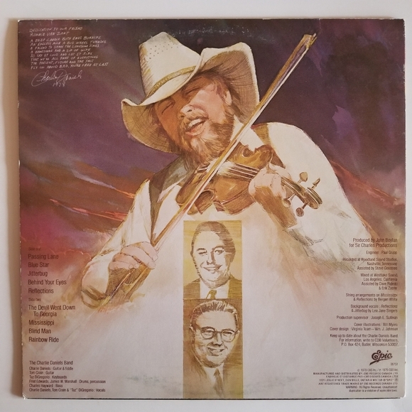 Charlie Daniels Band Million Mile Reflections Record LP ⏺3/$40+Free Shipping🚚 - Picture 9 of 10